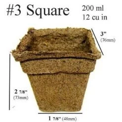 CowPots, #3 Square Pots, Case Of 1,176 -Garden-green plant growth care cpsq31176 4