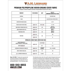 3.2oz Premium Woven Ground Cover 10ft (Folded) X 300ft -Garden-green plant growth care gc103 spec sheet