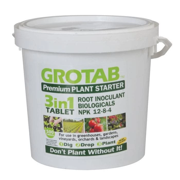 Grotab 3-in-1 Premium Plant Starter (12-8-4), 500 Tabs 3 Grotab 3-in-1 Premium Plant Starter (12-8-4), 500 Tabs